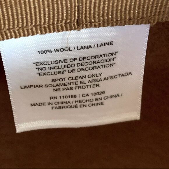 Floppy Wool Hat Caramel Color w/ Cheetah Design Hatband OSFA gorgeous - Picture 8 of 8